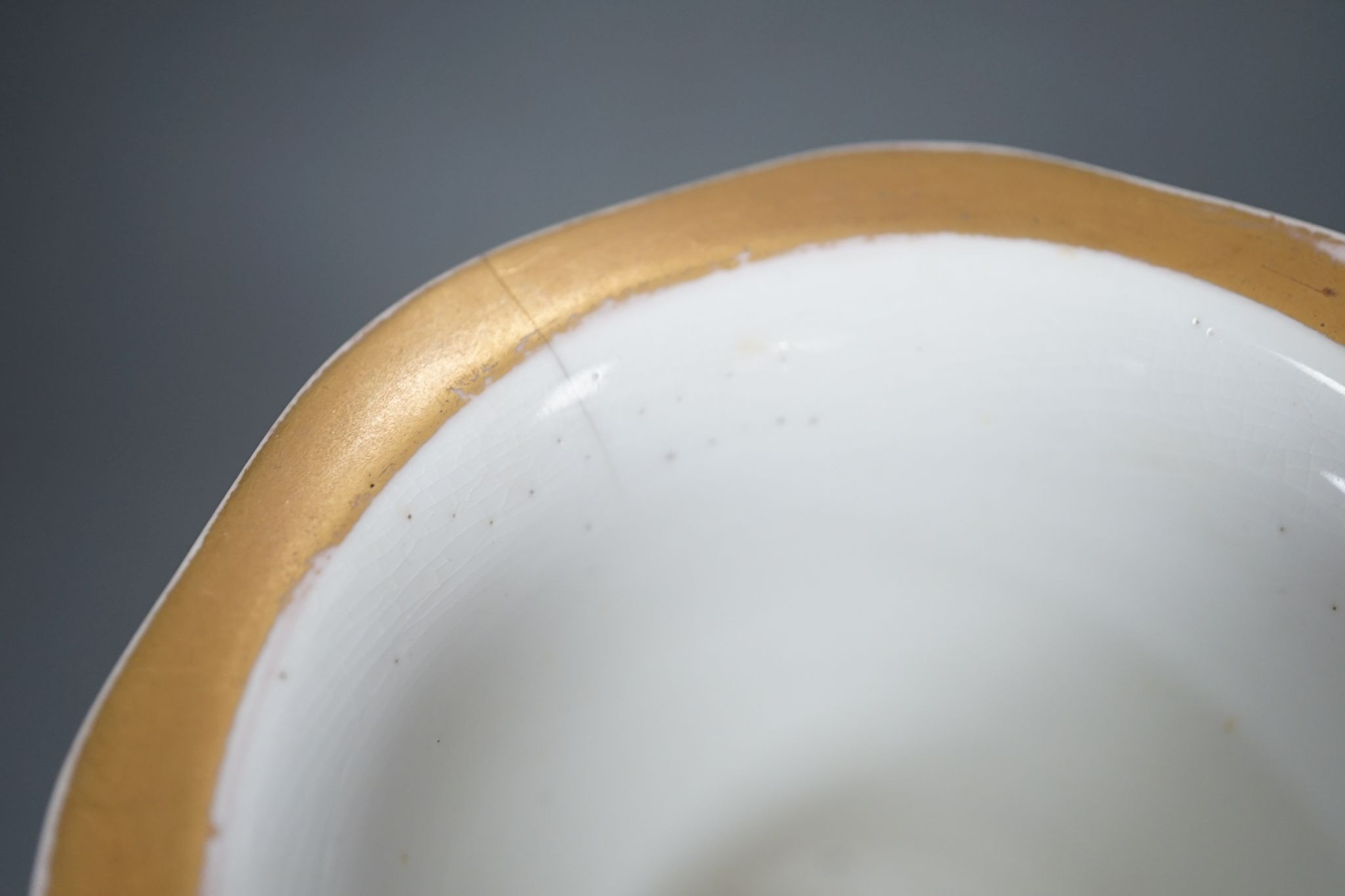 A pair of Continental porcelain spill vases 13cm